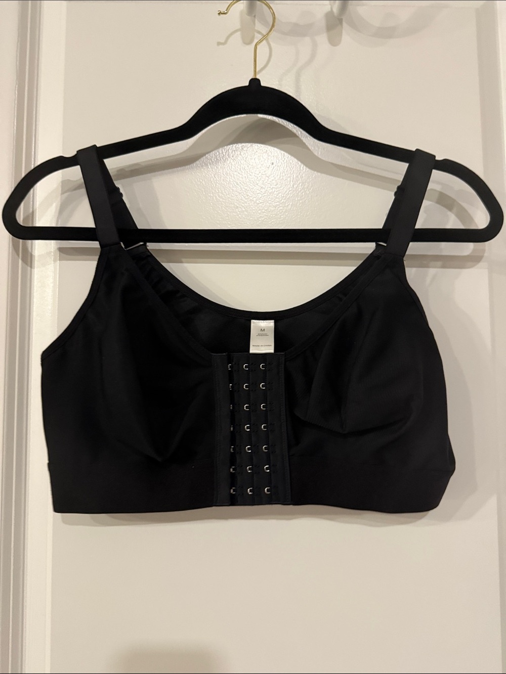 Black Front-Hook Support Bra